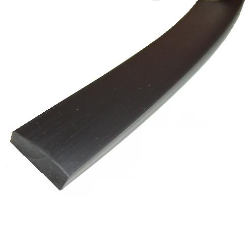 Шнурок каучук прямоугольный черный 8х2мм