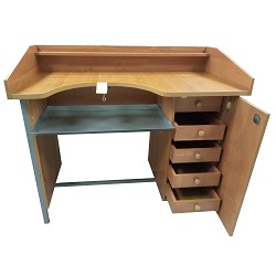 Стол ювелирный однотумбовый с металлическим поддоном на металлокаркасе