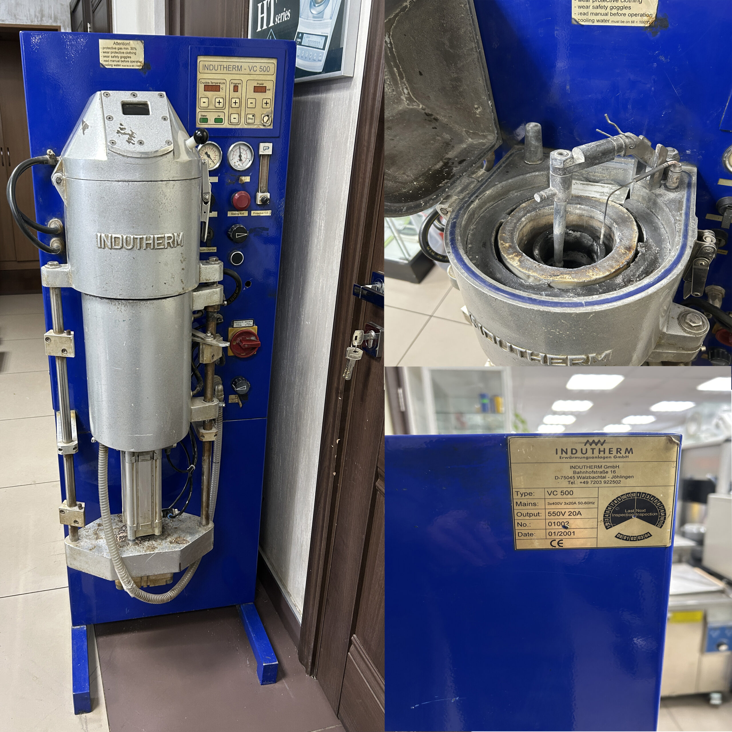 Индукционная вакуумная литьевая  установка VC-500, 10кВт